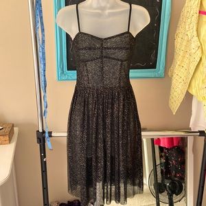 Sheer Gold and Black Sparkle Dress